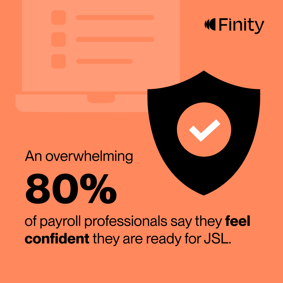 80& of payroll professionals feel confident they are ready for JSL